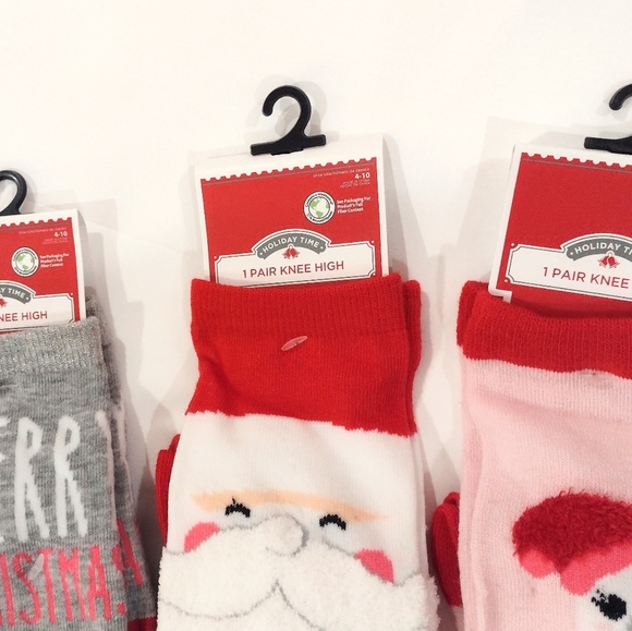 NWT Three Pair of Knee High Christmas Socks Stockings - Picture 6 of 6
